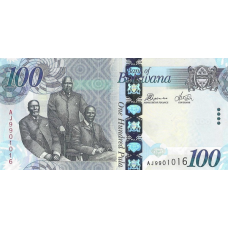 P33d Botswana - 100 Pula  (New Sign. & New Year 2016)